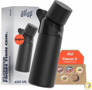 Air Up (16oz) Steel + 5x pods Flavor Fiesta Flavored Bottles Pitch Black | Canada 7156-WZSRT